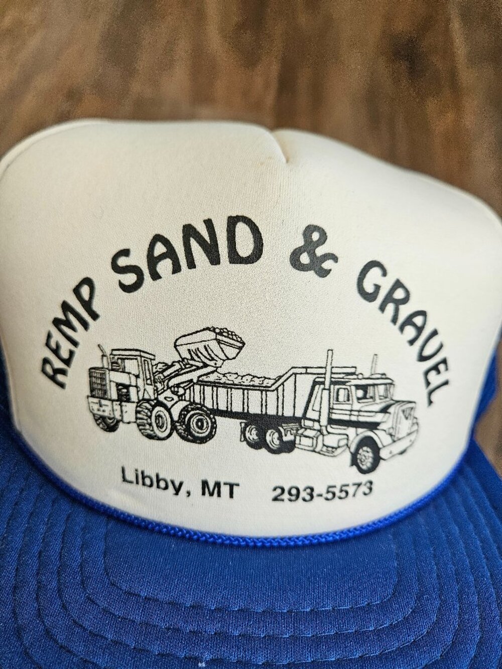 Vtg Remp Sand & Gravel Libby Montana Trucker Hat Dump Truck Construction Mesh